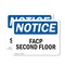 Signmission FACP Second Floor, 5 in W x Rectangle, Vinyl Decal OS-2PACK-NS-D-35-L-12415 - alternate 1